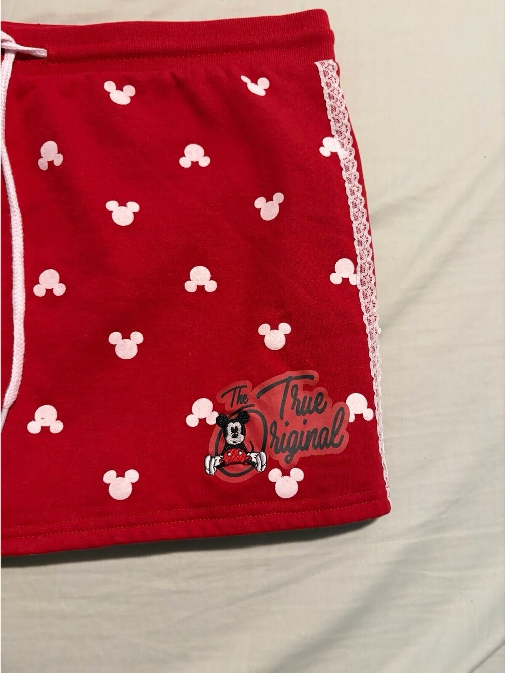 Disney Mickey Mouse Red Skort L 12-14 True Original Lace Trim - Picture 2 of 7